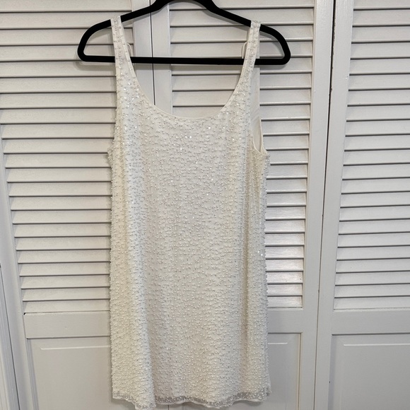 Abercrombie & Fitch White Beaded Mini Dress - Picture 12 of 14